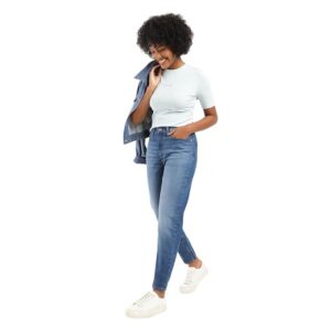 Levi's Women's Mom Loose Tapered Fit High Rise Blue Jeans